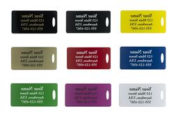 Two Custom Engraved Plastic Luggage Tags-Nine Color Options-